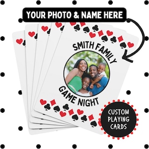 Custom Playing Cards, Personalized Family Game Night Playing Cards, Personalized Gifts, Custom Name and Photo Playing Cards, Unique Gifts