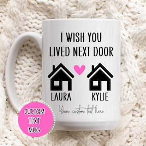 Best Friend Gift, Custom Bestie Coffee Mug, Unique Personalized BFF Gift, Long Distance Friendship Moving Away Present, Cute Ceramic Tea Mug