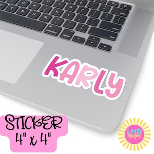 Custom Name Stickers, Personalized Name Sticker, Custom Size and Color Name Sticker, Water Bottle Sticker, Laptop Sticker, Notebooks & more