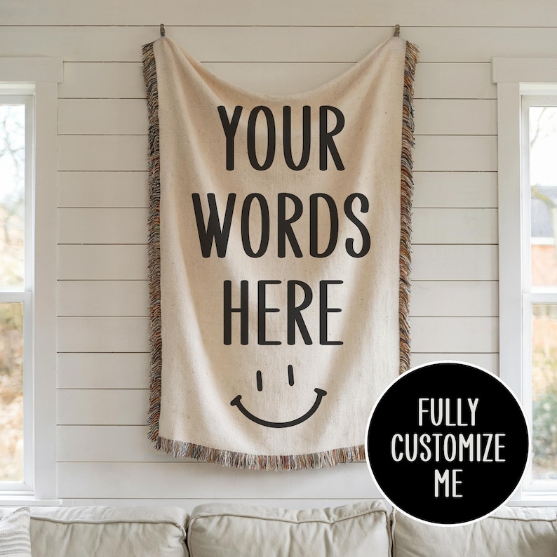 Custom Woven Blanket Personalized Gift Love Birthday Gift For Mom Dad Grandma Woven Cotton Anniversary Gift Girlfriend Wife Valentines Gift