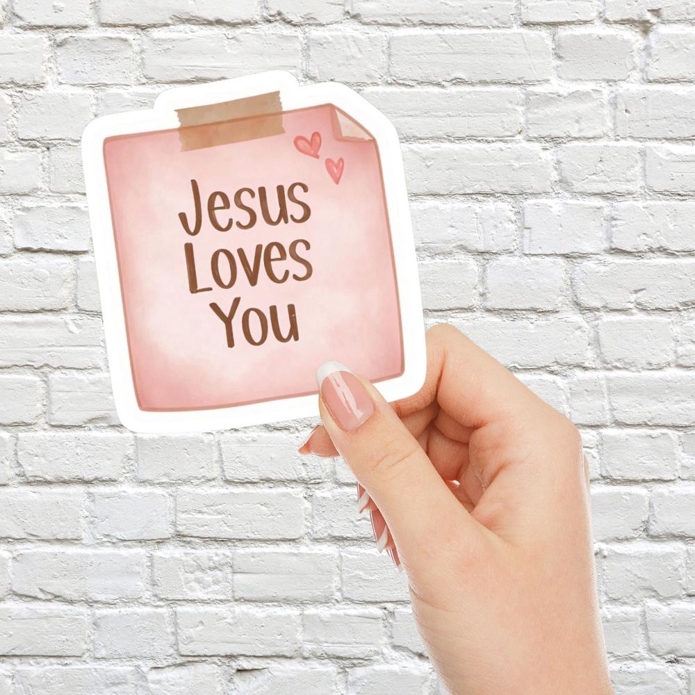 Jesus Loves You Sticky Note Sticker, Jesus Stickers, Christian Stickers, Faith Stickers, Laptop Stickers, Macbook Stickers, Kindle Stickers