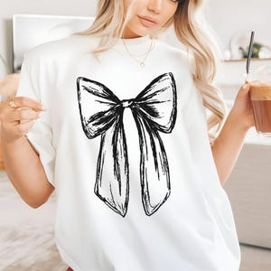 Coquette Bow Shirt, Coquette Aesthetic, Black Bow Tshirt, Trendy Bow Shirts, Girly Girl Aesthetic, Gift for Girls, Comfort Colors® Bow Shirt