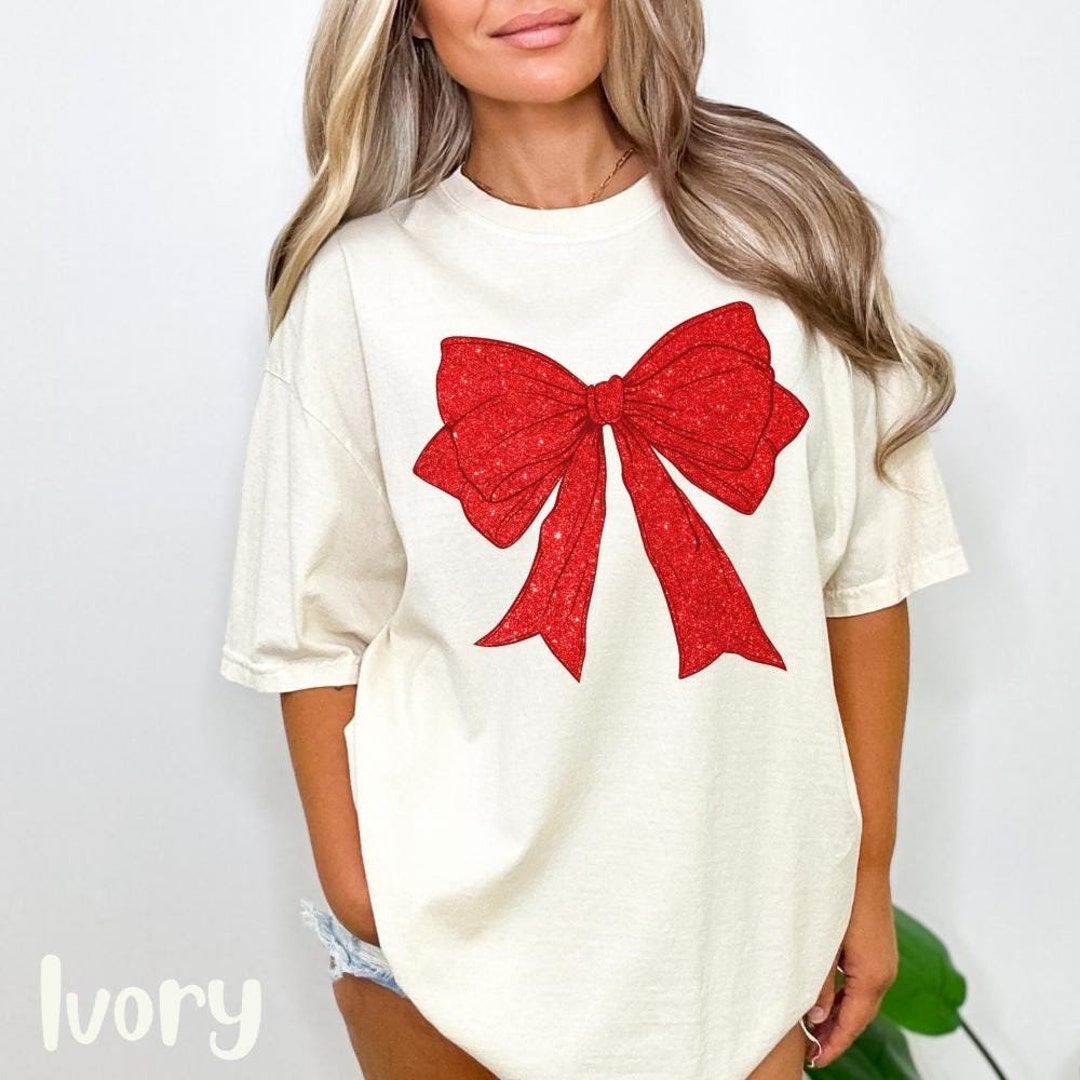 Cloud Glitter Bow Long Sleeve T-Shirt