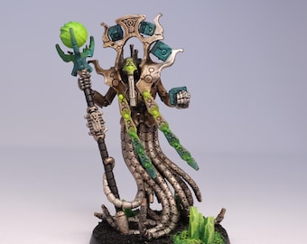 Necron Chronomancer painted with ready base