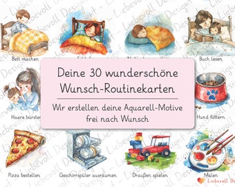 Personalized Wish Routine Cards Weekly Plan Children digital Weekly Planner Daily Plan Print Plan PDF Montessori Download Education