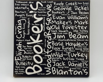 Personalized Bourbon Canvas Sign | Custom Whiskey Wall Art | Home Bar Decoration
