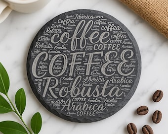 Engraved Slate Coasters - Coffee