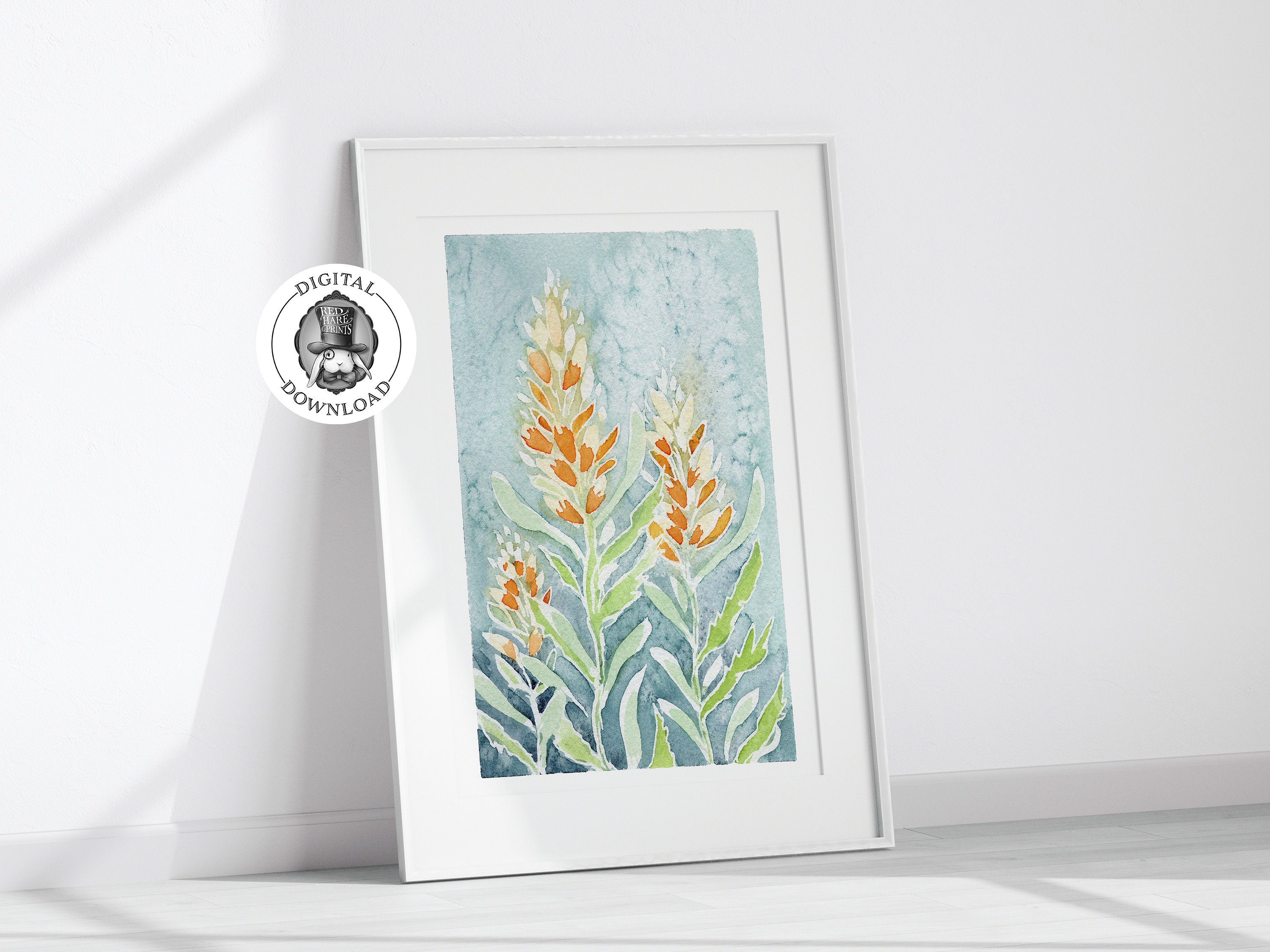 Printable Stock Flower Watercolor Art Print, Floral Home Wall Decor ...