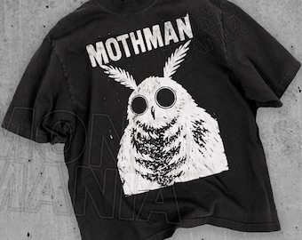Mothman T-Shirt, Cute Cryptid Gift, Fantasy Book Lover, Moth Man, Cryptozoology, Horror Retro Mystical Weirdcore Paranormal Conspiracy