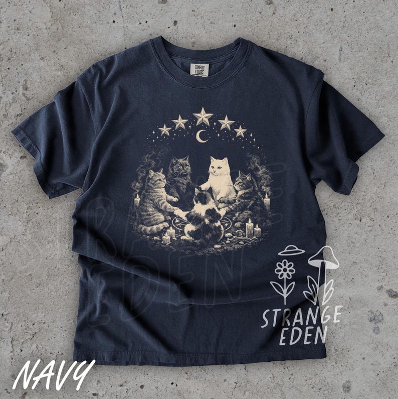 Cat Ritual shirt - Support Your Local Coven, Black cat shirt, Witchy shirt, Funny Cat shirt Grunge tshirt Vintage Shirt 80s 90s Goth,