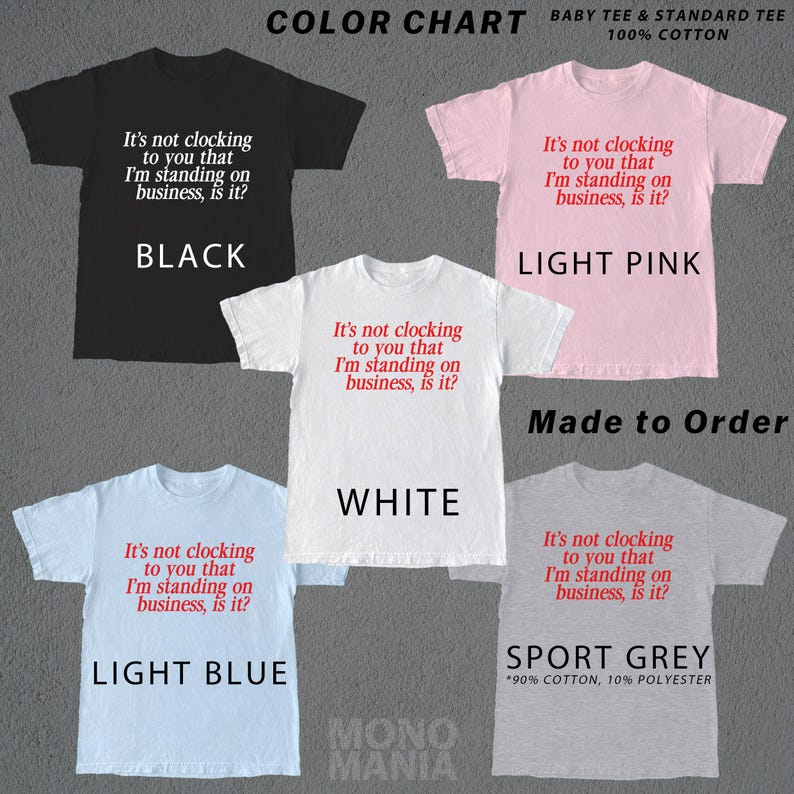 Y2K It's Not Clocking To You That I'm Standing On Business Baby Tee Viral Quote Fitted Top Baddie Aesthetic Shirt Funny Meme Tee TikTok Meme