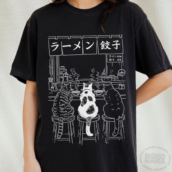 Cat Ramen Shirt, Funny Cat Comfort Colors Tee, Japanese Cat Shirt, Anime Cat Shirt, Kawaii Cat Clothes, Gifts For Cat Mom