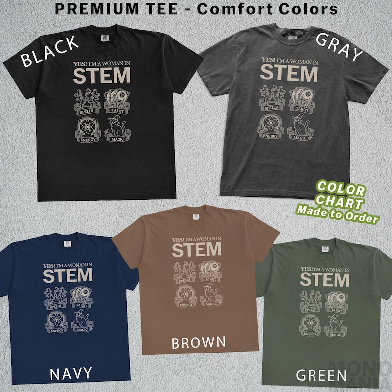 STEM Spells Tarot Energy Magic shirt, Support Local Coven, Funny Black Cat tee, Witchy tshirt, Tarot Lover gift, Grunge Goth Emo | Beige