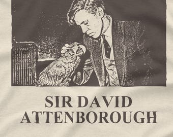 Sir David Attenborough, Young David Attenborough Homage T-shirt Tee Top Retro 90's Vintage Funny Icon, Planet Earth, Our Planet