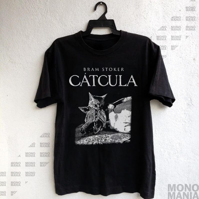 Cat Vampire shirt, Catcula tshirt, Funny Cat shirt, Grunge tshirt, Vintage Shirt, 80s, 90s, Retro, Witchy shirt, Goth, Emo, Punk shirt