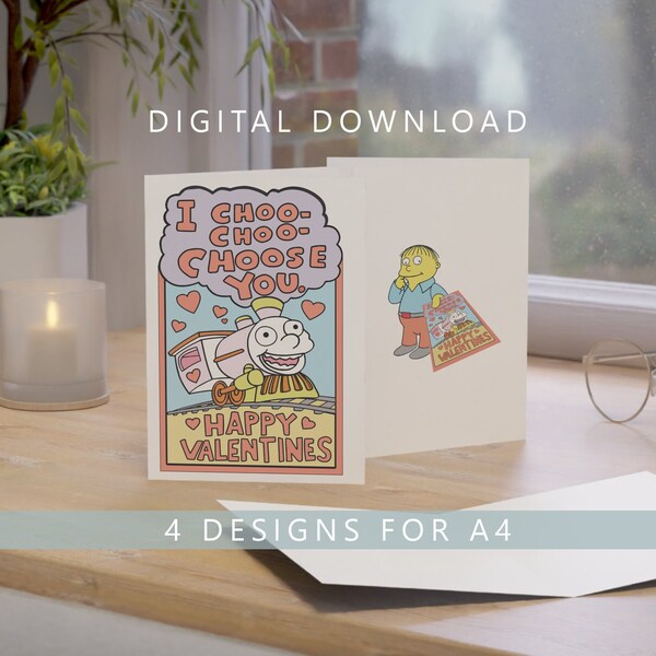 I Choo Choo Choose You | DIGITAL DOWNLOAD | Funny Valentine's Day Card For Him or Her, Valentines Card for Boyfriend for Girlfriend Wife