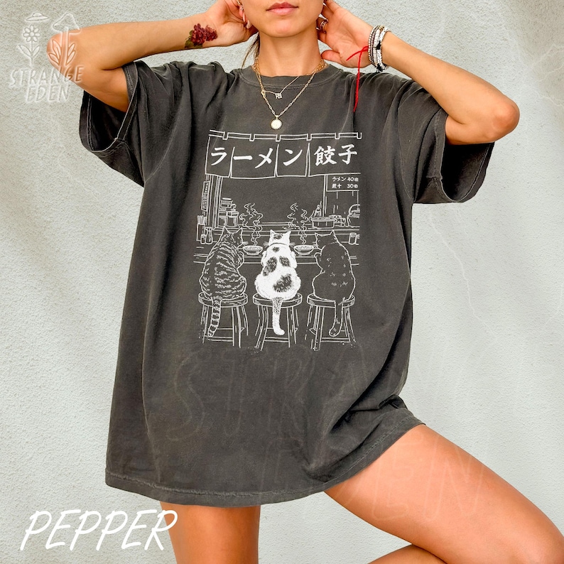 Cat Ramen Shirt, Funny Cat Tee, Comfort Colors Tee