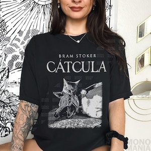 Cat Vampire shirt, Catcula tshirt, Funny Cat shirt, Grunge tshirt, Vintage Shirt, 80s, 90s, Retro, Witchy shirt, Goth, Emo, Punk shirt