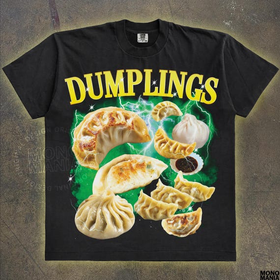 Dumpling shirt, Food T Shirt Funny, Crab Rangoon Meme tshirt, pierogi shirt, Y2k ironic stupid silly cursed shirt, 90s vintage homage tee