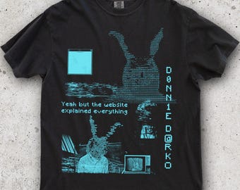 Vintage Donnie Movie T-Shirt, Retro Bunny Poster Tee, Sci Fi Scary Movie Grunge Streetwear T Shirt, 2000s and 90s Memorabilia