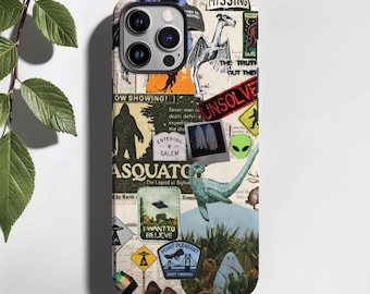 Cryptid Phone Case: mothman, Loch Ness, conspiracy, iPhone 17 16 15 14 13 12 Pro Max Plus Air MagSafe, Samsung Galaxy S25 S26, Google Pixel