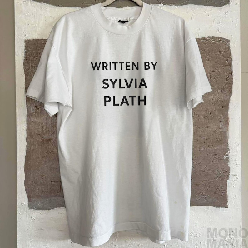 Written by Sylvia Plath Sweater baby Tee, Gift for Poet & Writer, 90s Inspired Aesthetic, Literary Shirt, coquette