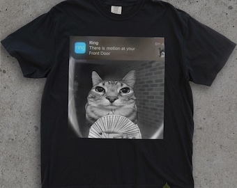 Ring Cat with Motion Meme - Funny Cat Shirt, Parody Tees, Funny Cat, Cat Meme, Meme Shirts, Shitpost Shirt, Silly Shirts Cotton Oversized