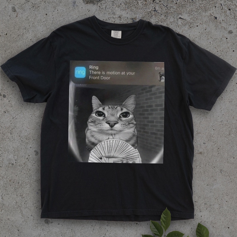 Ring Cat with Motion Meme - Funny Cat Shirt, Parody Tees, Funny Cat, Cat Meme, Meme Shirts, Shitpost Shirt, Silly Shirts Cotton Oversized