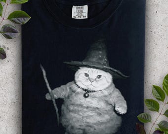 Wizard Kitten Vintage Shirt, Chonk Cat, Witch Cat Halloween Shirt, Halloween Cat Shirt, Funny Meme Cringe Shirt, Spooky Cat Shirt