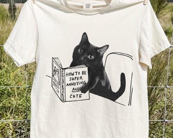 Annoying black cat t-shirt, funny cat meme Comfort Colors tee