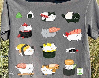 Camiseta Sushi Cat, camiseta Comfort Colors con un divertido meme de gato.