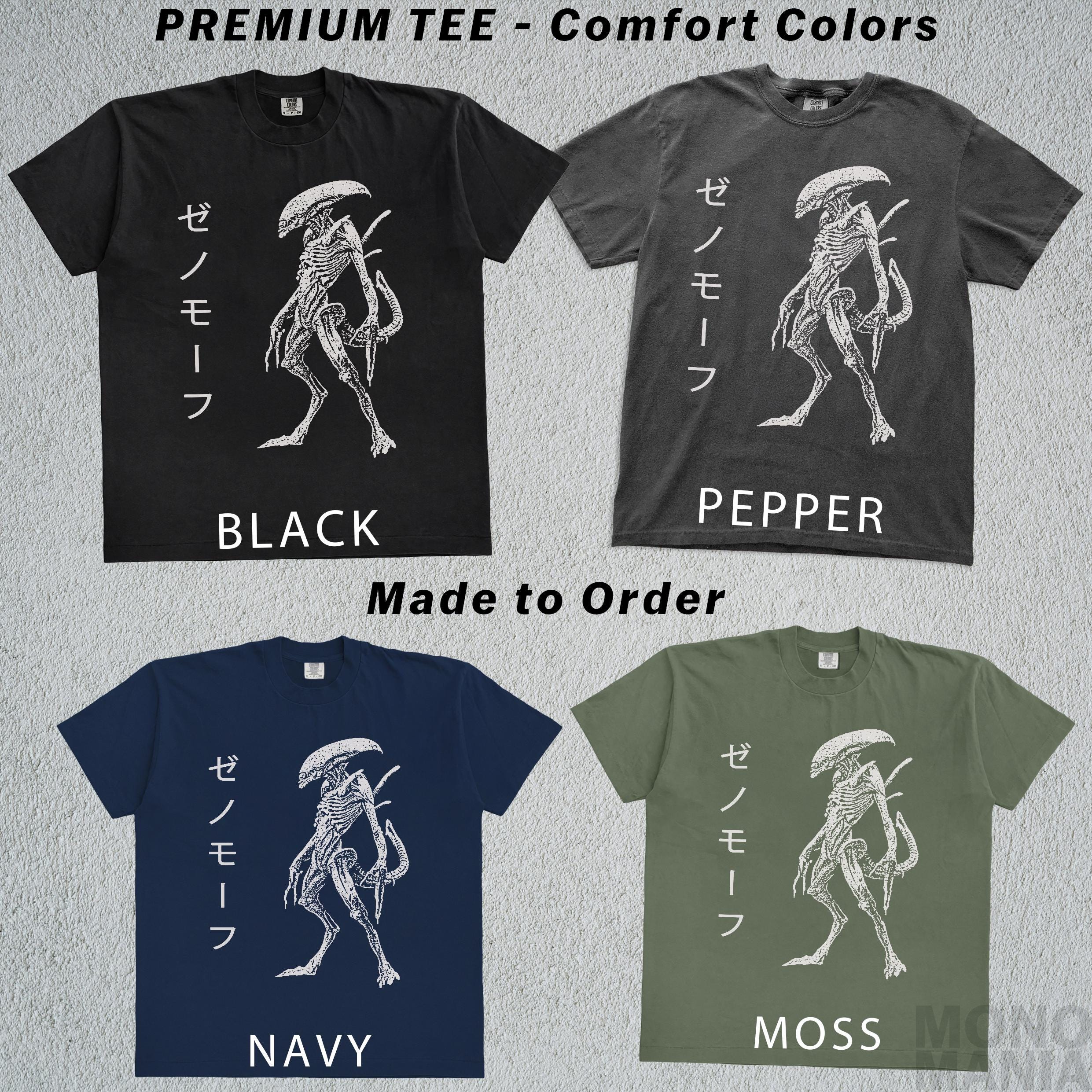 Vintage Alien T-shirt, Retro Japanese Alien Xenomorph Graphic Tee, Cool ...