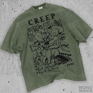 Creep t-shirt, grunge tshirt, y2k band tees, 90s vintage indie, rainforest shirt | Comfort Colors