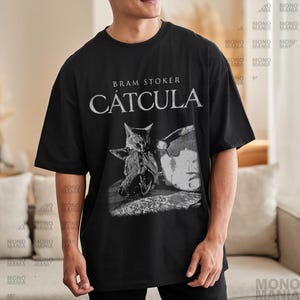 Cat Vampire shirt, Catcula tshirt, Funny Cat shirt, Grunge tshirt, Vintage Shirt, 80s, 90s, Retro, Witchy shirt, Goth, Emo, Punk shirt
