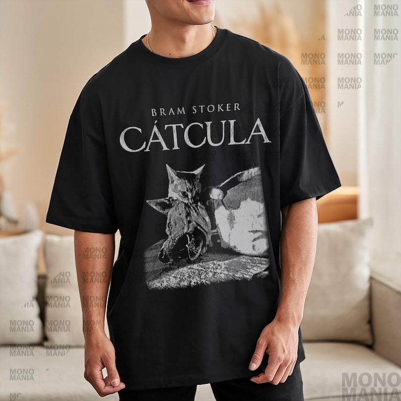 Cat Vampire shirt, Catcula tshirt, Funny Cat shirt, Grunge tshirt, Vintage Shirt, 80s, 90s, Retro, Witchy shirt, Goth, Emo, Punk shirt