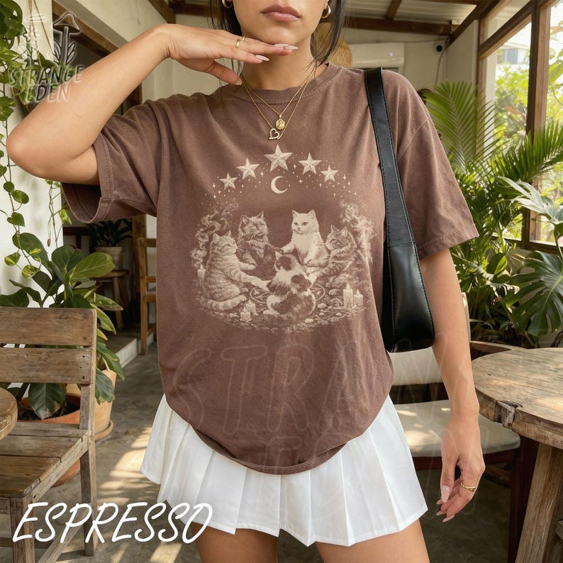 Cat Ritual shirt - Support Your Local Coven, Black cat shirt, Witchy shirt, Funny Cat shirt Grunge tshirt Vintage Shirt 80s 90s Goth,