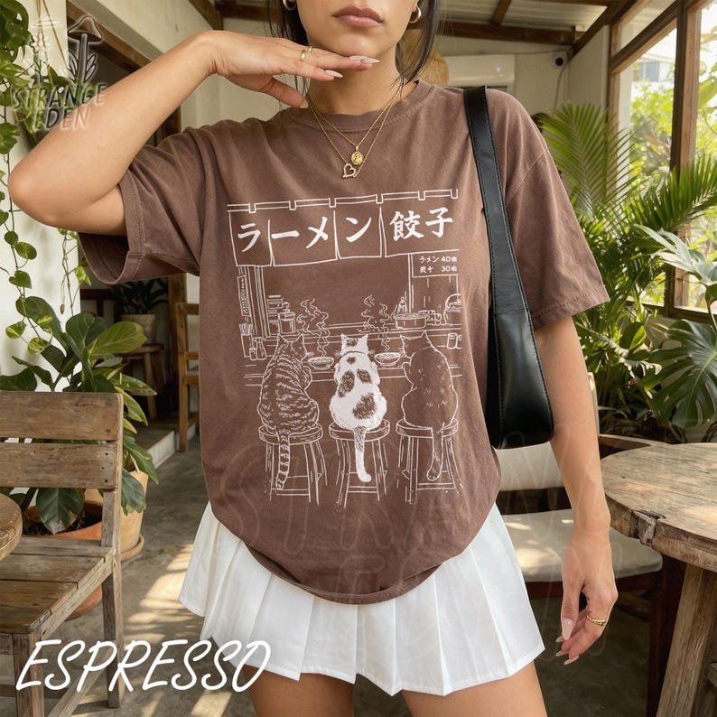 Cat Ramen Shirt, Funny Cat Tee, Comfort Colors Tee