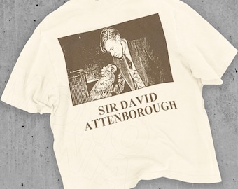 Sir David Attenborough, Young David Attenborough Homage T-shirt Tee Top Retro 90&#39;s Vintage Funny Icon, Planet Earth, Our Planet