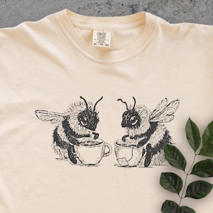 Bijen drinken thee t-shirt cottagecore t-shirt nostalgisch T-shirt hoodie sweatshirt