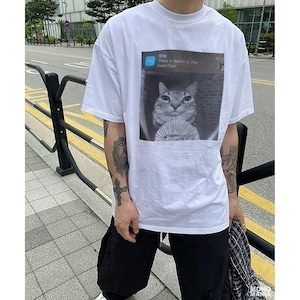 Ring Cat with Motion Meme - Funny Cat Shirt, Parody Tees, Funny Cat, Cat Meme, Meme Shirts, Shitpost Shirt, Silly Shirts Cotton Oversized