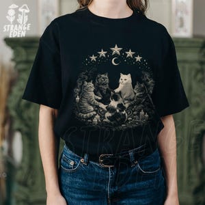 Cat Ritual shirt - Support Your Local Coven, Black cat shirt, Witchy shirt, Funny Cat shirt Grunge tshirt Vintage Shirt 80s 90s Goth,