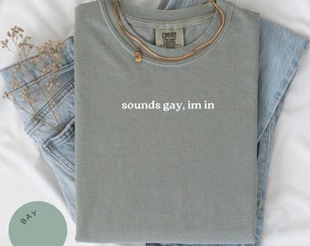 Sounds Gay, I'm In Comfort Colors® Shirt, Gay Rights Shirt, LGBTQ Shirt, Pride Shirt, Gay Shirt, Transgender Shirt, Funny Lesbian, LGBTQ+