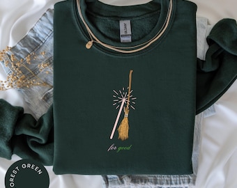 Sudadera Wicked For Good, sudadera popular, suéter de Glinda, sudadera rosa, regalo para ella, cuello redondo de Glinda Elphaba El Mago de Oz, película