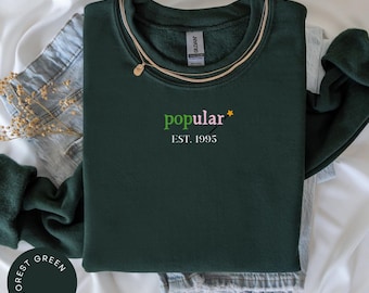 Sudadera Wicked Est, sudadera popular, suéter Glinda, sudadera rosa, regalo para ella, sudadera con cuello redondo de Glinda Elphaba El Mago de Oz, película Wicked