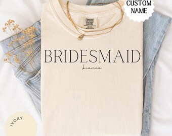 Camisas de dama de honor personalizadas Comfort Colors®, camisas de dama de honor, camisas de equipo de novia, regalos para la fiesta nupcial, camisas personalizadas, propuesta de dama de honor