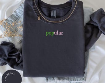 Sudadera Wicked, Sudadera Popular, Suéter Glinda, Sudadera Rosa, Regalo para Ella, Sudadera con Cuello Redondo de El Mago de Oz de Glinda Elphaba, Película Wicked