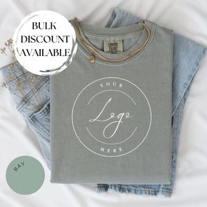 AANGEPAST LOGO Comfort Colors®-shirt, overhemd met bedrijfslogo, gepersonaliseerd overhemd met bedrijfslogo, ondernemer, aangepaste tekstkleding, klein bedrijf