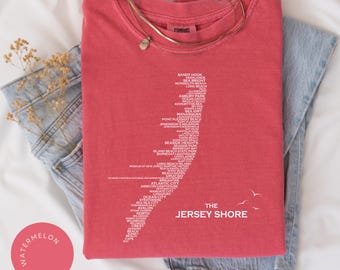 "Neues Jersey ""The Jersey Shore"" Over 50 Städte T-Shirt."