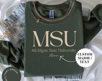 MSU Crewneck, MSU Shirt, Michigan State Hoodie, MSU Alumni, Grad Gift, Commitment Day, Michigan State Tee, Collegiate Hoodie, Go Spartans