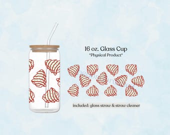 Christmas Cookie Trees 16oz Glass Tumbler, Holiday Iced Coffee Cup, Cute Christmas Gift Idea, Festive Drinkware, Stocking Stuffer Idea